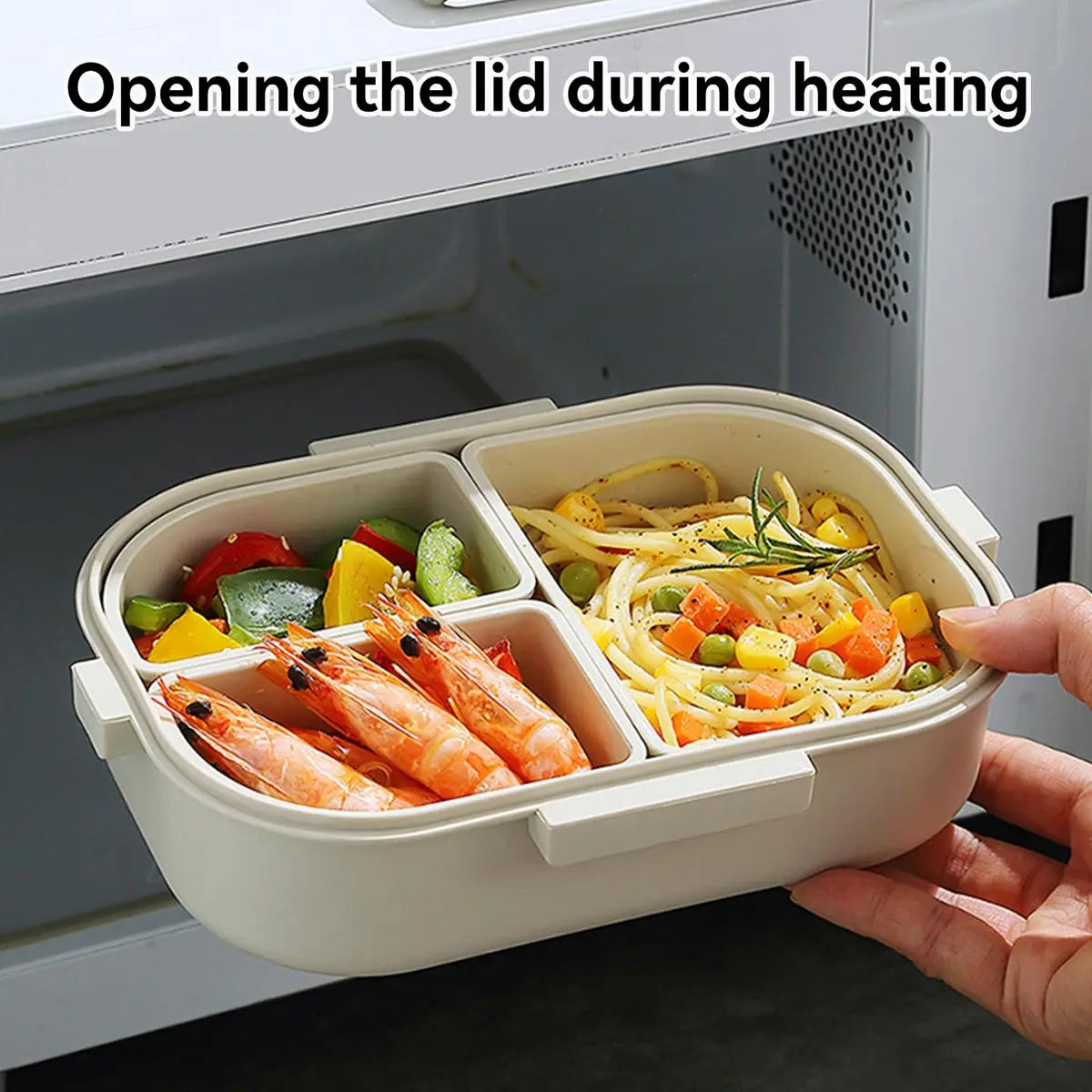 FreshMate | Portable Bento Lunch Box | Leak-Proof with 3 Compartments | Kitchen Essential