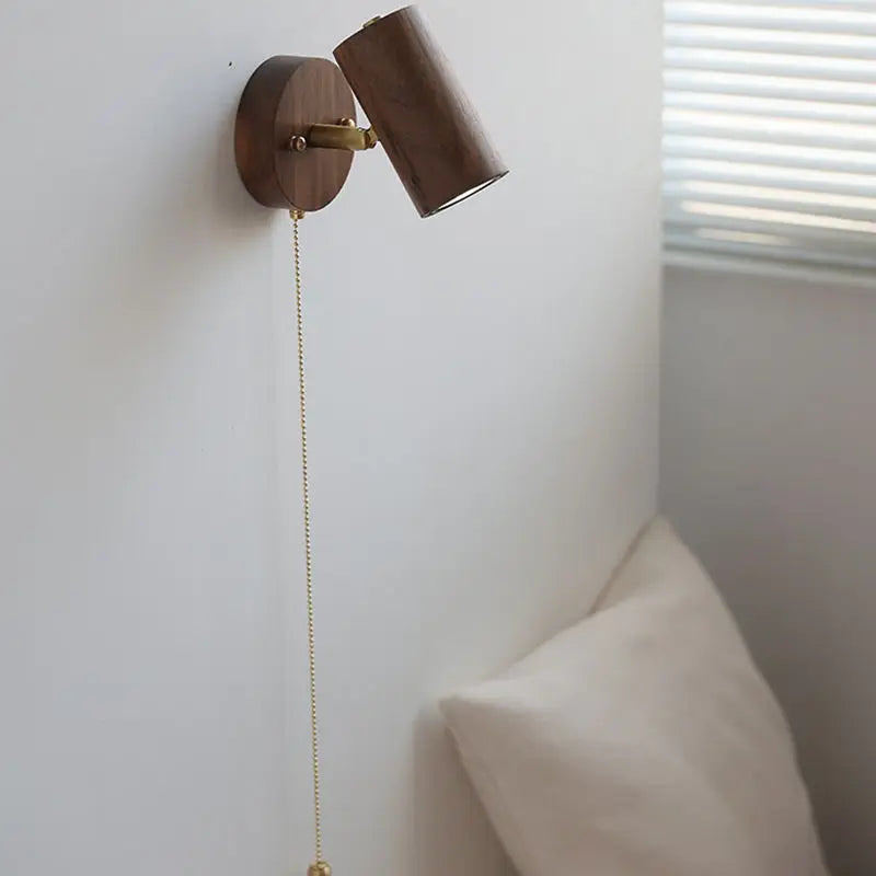 Arlo Wall Lamp | Retro Walnut LED Spotlight | Wall Light Wood Adjustable Vintage-inspired