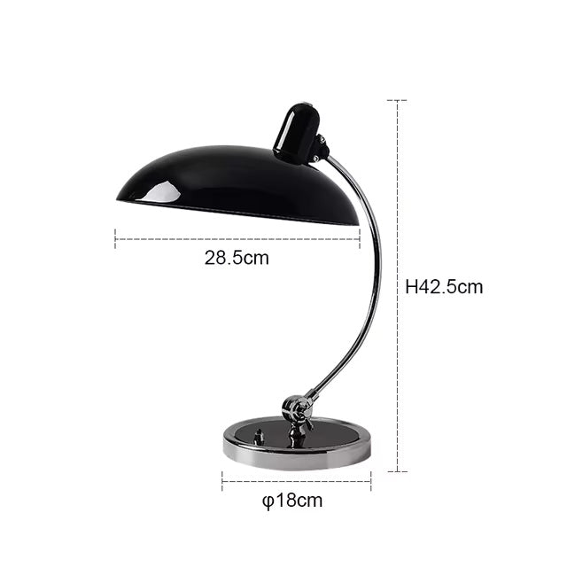 ScandiArc Table Lamp | Bauhaus-Inspired Curved Metal Design | Polished Chrome Nordic Bedside