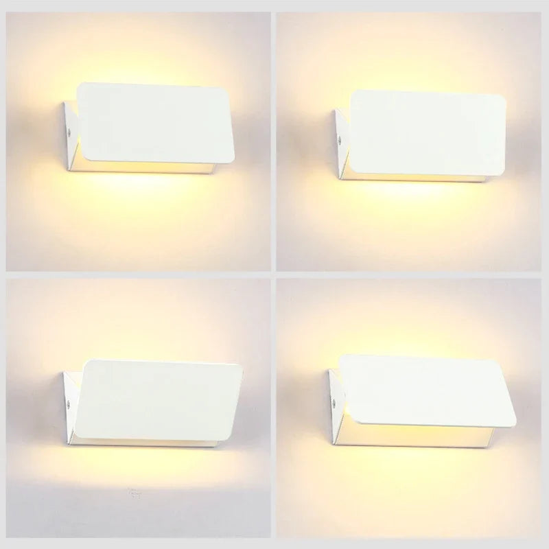 Modern LED Wall Lamp | Minimalist Aluminium Swing Light | Clear Acrylic Adjustable Bedroom