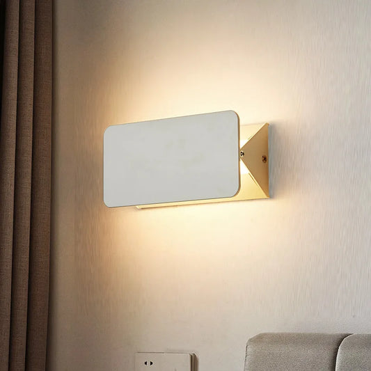 Modern LED Wall Lamp | Minimalist Aluminium Swing Light | Clear Acrylic Adjustable Bedroom