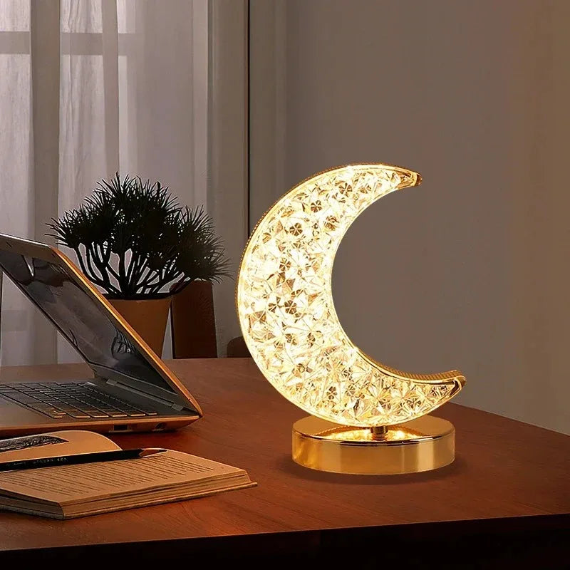 Stellora | 3D Crystal LED Night Light | Rechargeable Touch Dimming Lamp | Clear Acrylic Bedside