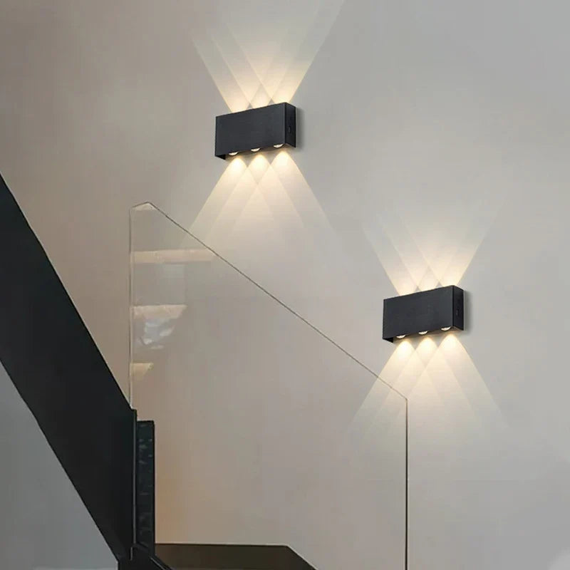 LumiBlock Rechargeable Wall Lamp | Minimalist Wood-Grain Design | Wall Light Touch Control