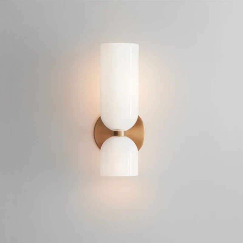 Nordic Glass Wall Lamp | Smoked Tube Design | Wall Light Metal Bedroom