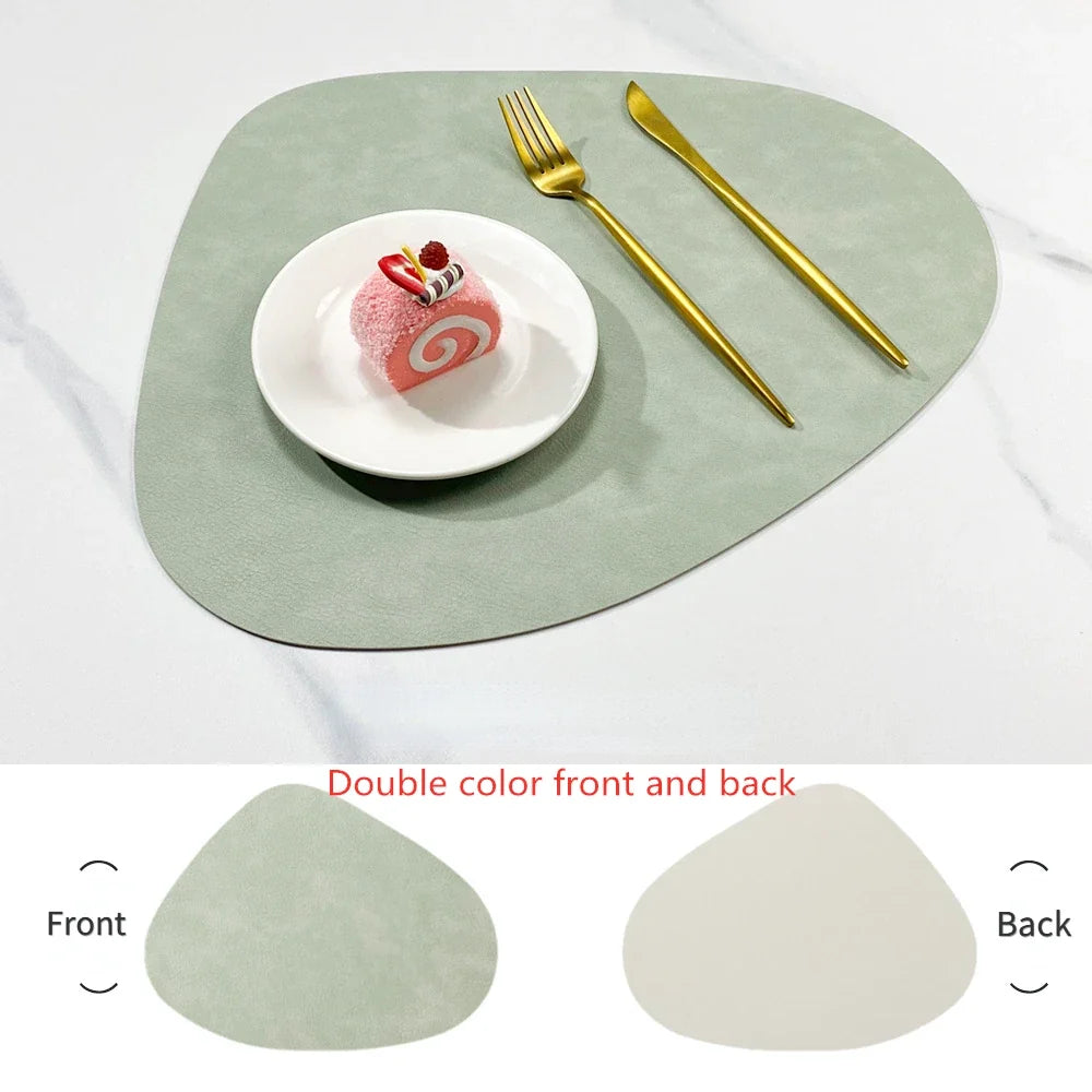 NordicDrop | Double-Sided Faux Leather Placemats | Non-Slip & Heat Resistant | Mat Non-Slip