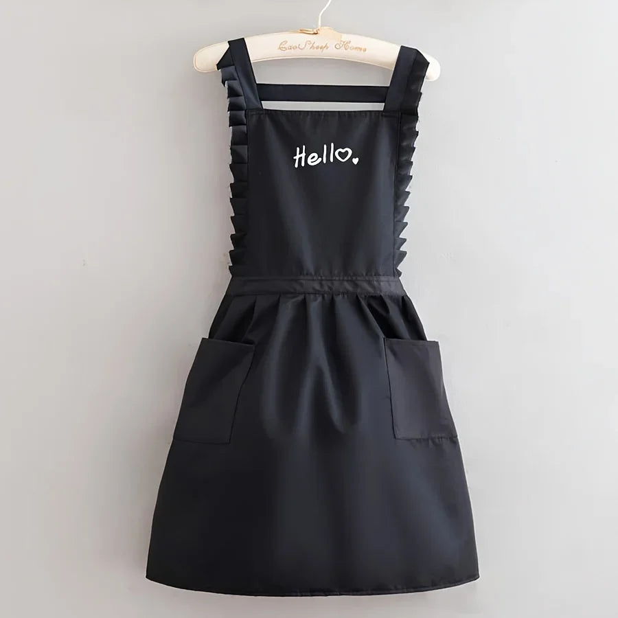 FloraBelle | Princess Style Waterproof Apron | Floral Work Uniform | Kitchen Essential
