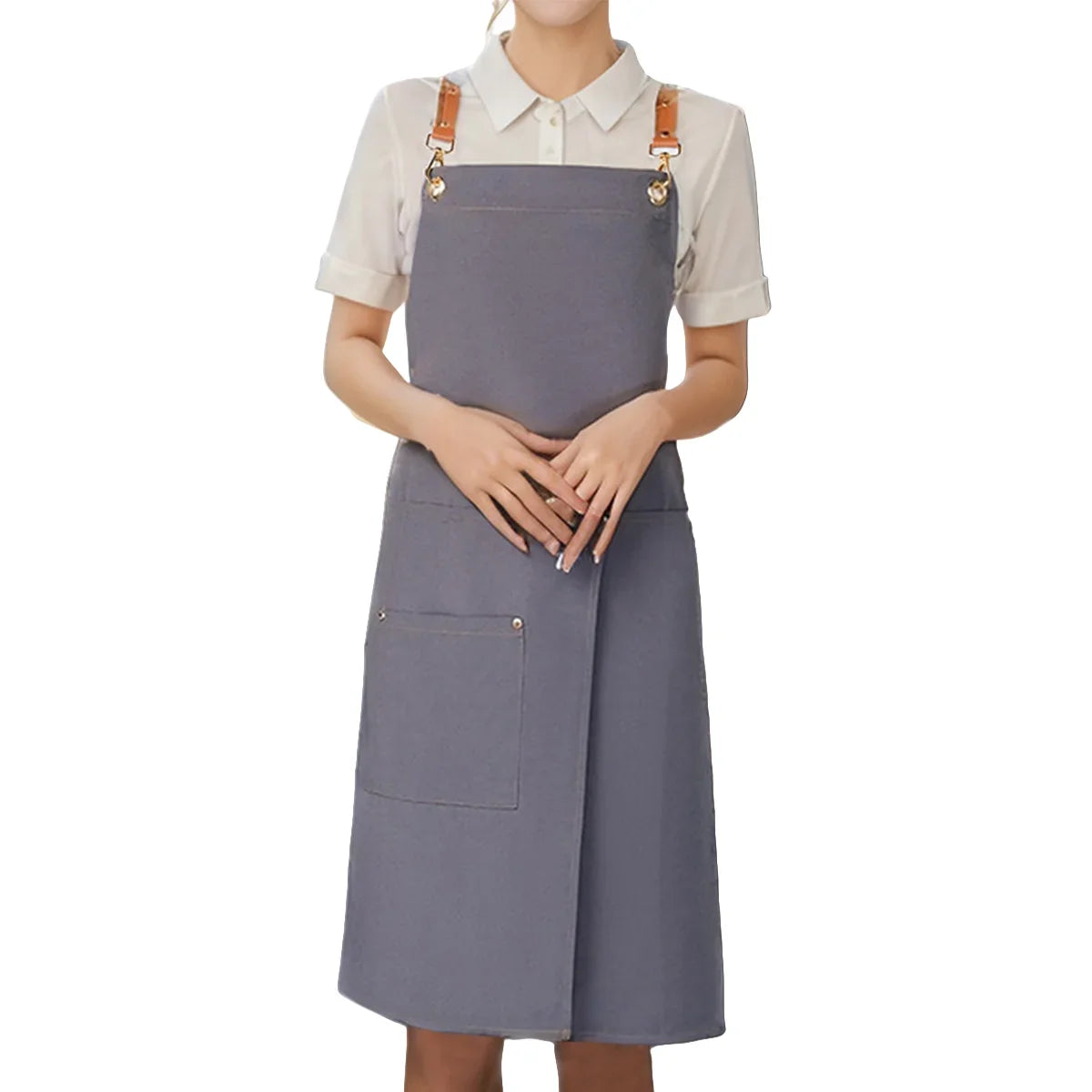 WorkEase | Waterproof Canvas Apron | Split Skirt Design with Pockets | Kitchen Essential