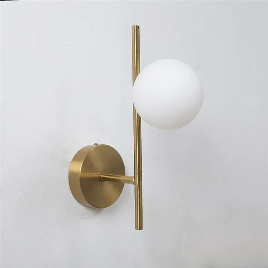 Astra Wall Light | Dual Globe Modern Gold Design | Glass Bedroom