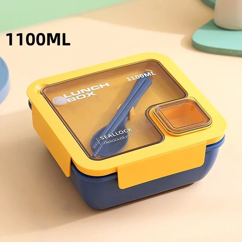 BentoGo Lunch Box | Portable Leak-Proof Bento with Cutlery | Microwave & Dishwasher Safe