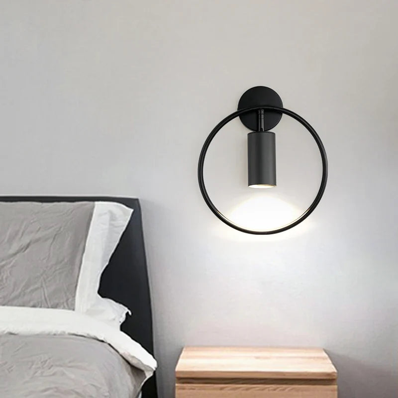 Halo Wall Light | Nordic Gold Minimalist Design | Iron Adjustable Bedroom
