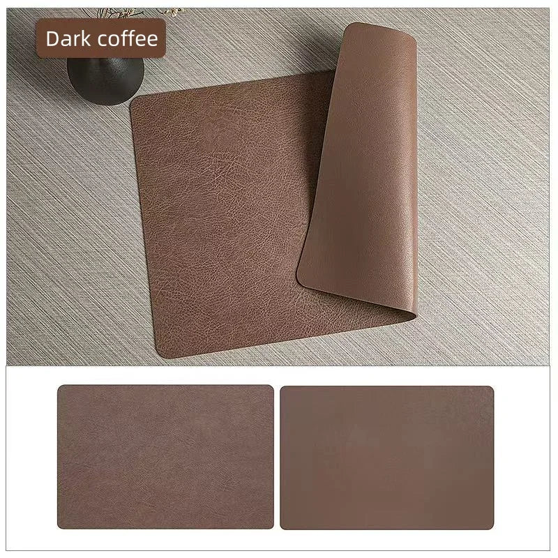 DuoMat | Double-Sided Faux Leather Placemats | Heat Resistant & Waterproof | Mat Heat-Resistant