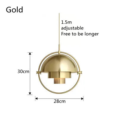 Modern Nordic Pendant Light | Sculptural Metal Suspension Lamp | Adjustable Dining Room