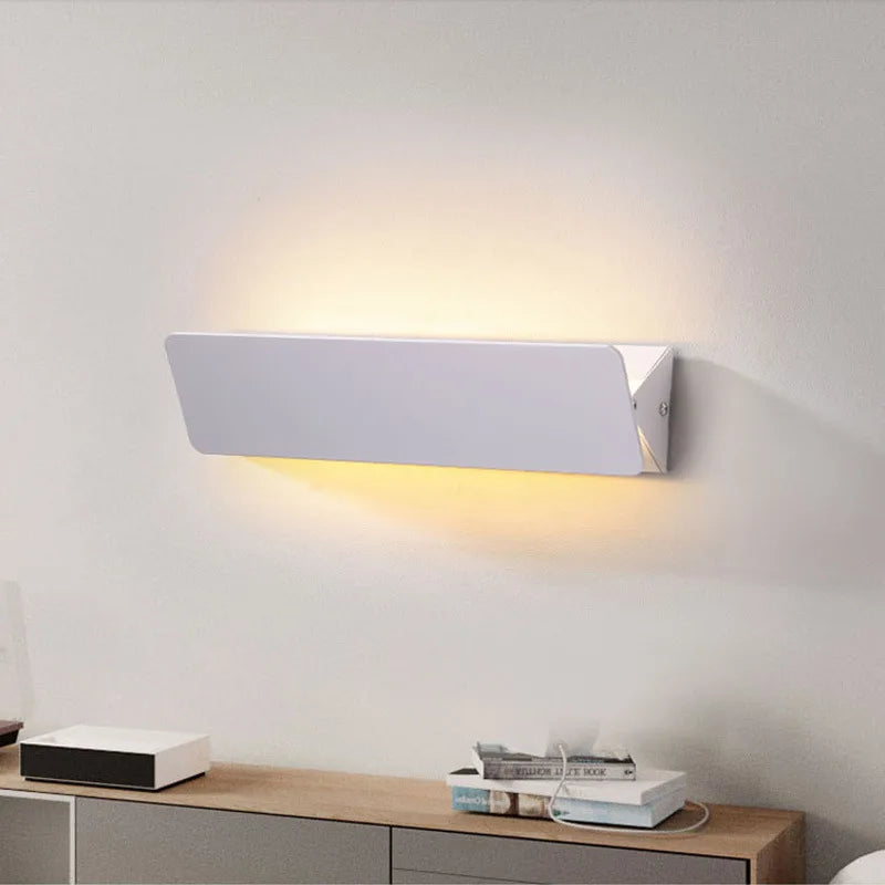 Modern LED Wall Lamp | Minimalist Aluminium Swing Light | Clear Acrylic Adjustable Bedroom