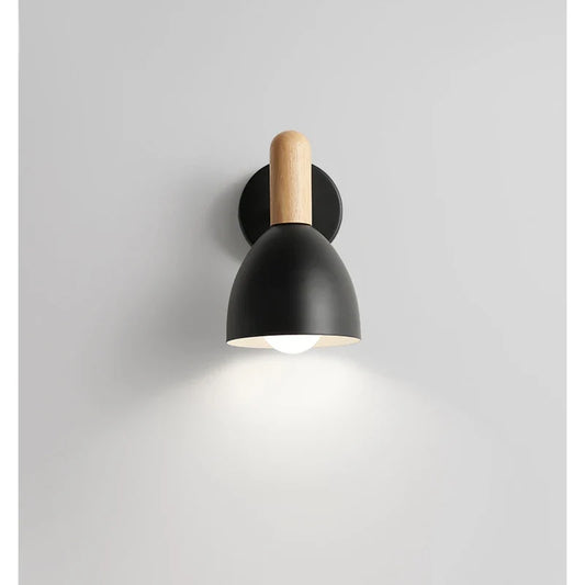 Nordic Wooden Wall Lamp | Adjustable Bedside Light | Wood Metal Bedroom