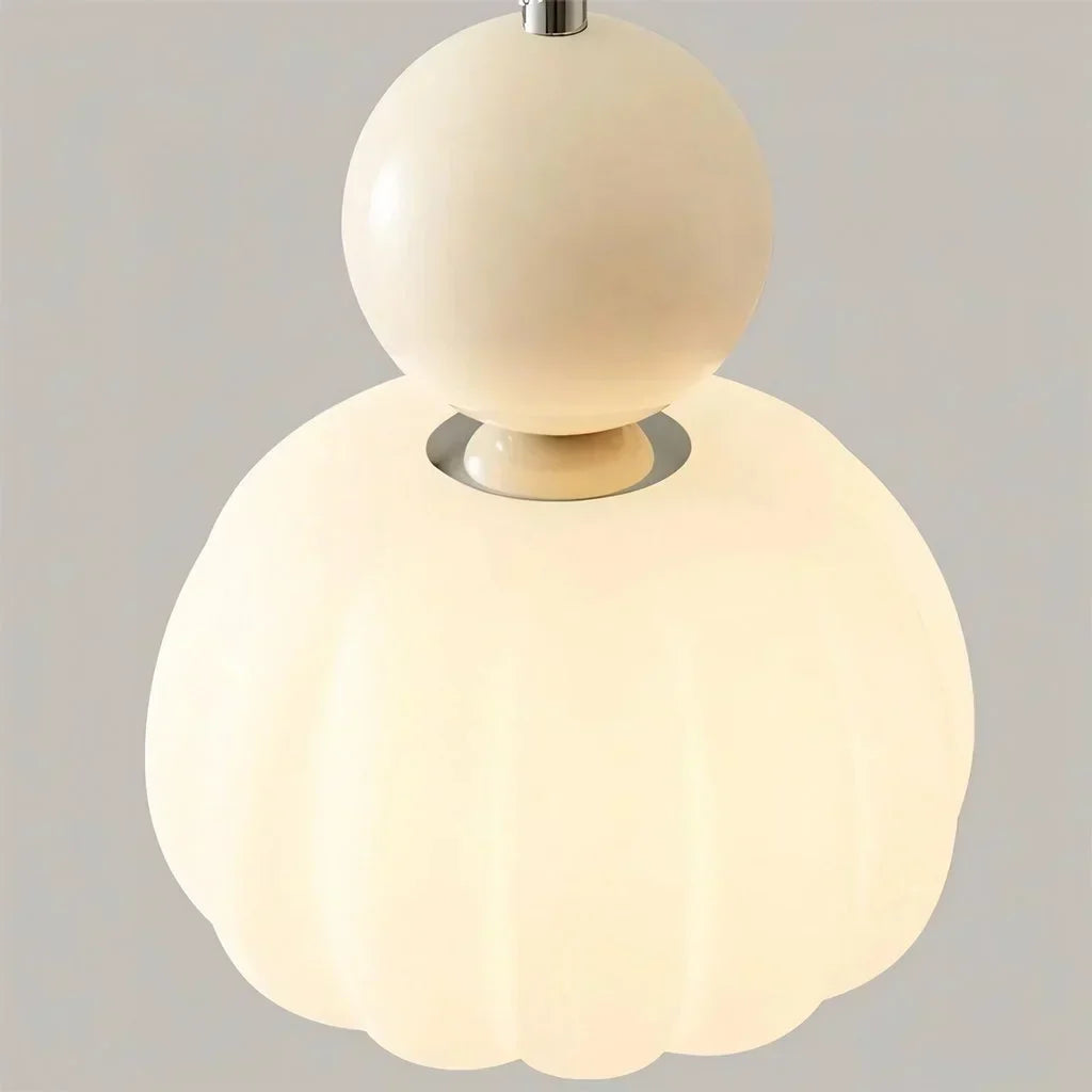 Nordic Pumpkin Pendant Light | Modern LED Ceiling Lamp | Glass Dining Room