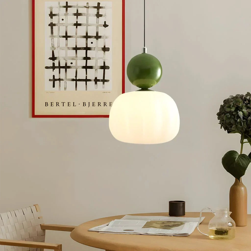 Nordic Pumpkin Pendant Light | Modern LED Ceiling Lamp | Glass Dining Room