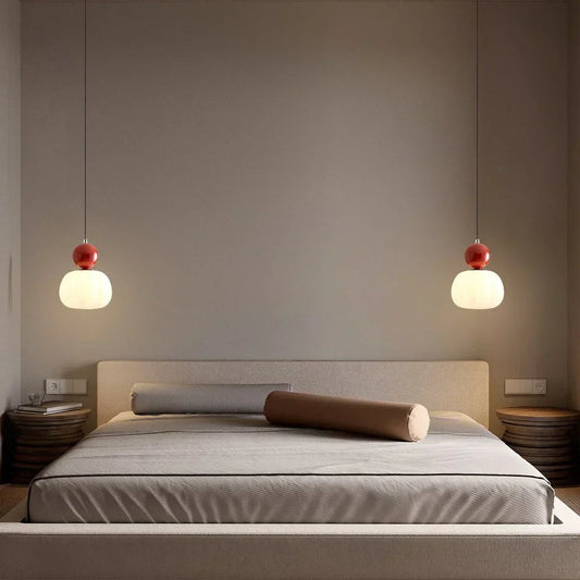 Nordic Pumpkin Pendant Light | Modern LED Ceiling Lamp | Glass Dining Room