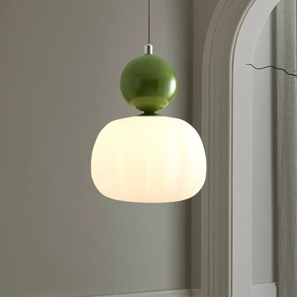 Nordic Pumpkin Pendant Light | Modern LED Ceiling Lamp | Glass Dining Room