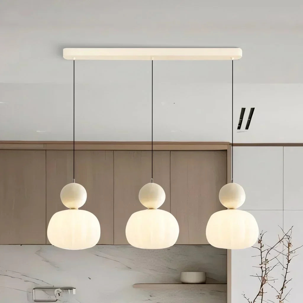 Nordic Pumpkin Pendant Light | Modern LED Ceiling Lamp | Glass Dining Room