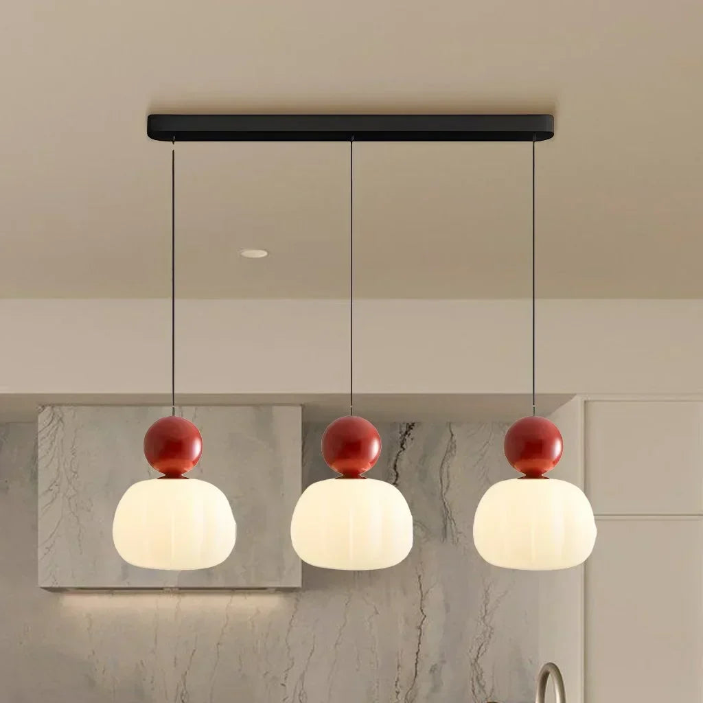 Nordic Pumpkin Pendant Light | Modern LED Ceiling Lamp | Glass Dining Room