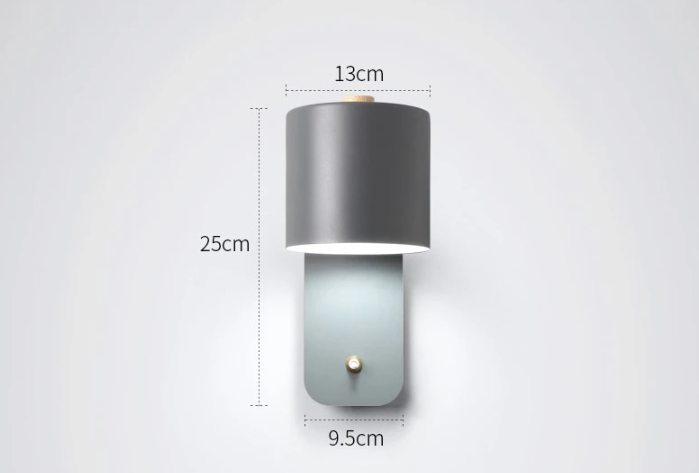 Modern LED Wall Lamp with Switch | Interior Wall Light | Metal Bedroom