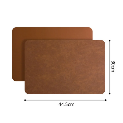 DuoMat | Double-Sided Faux Leather Placemats | Heat Resistant & Waterproof | Mat Heat-Resistant