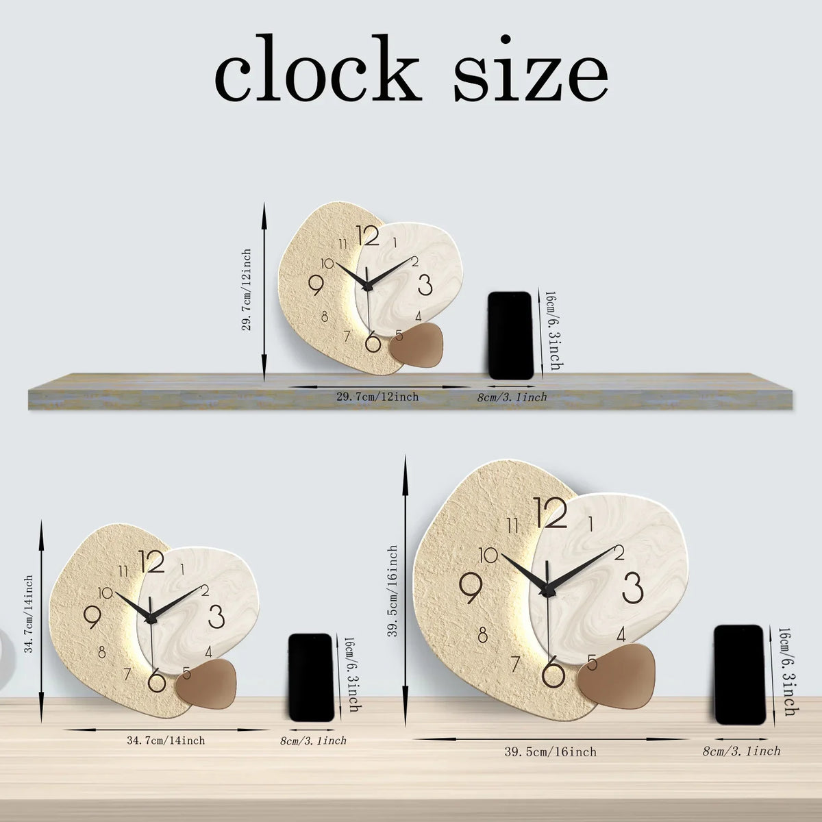 TempoStone | Modern Simple Wall Clock | Silent Quartz Design | Kitchen
