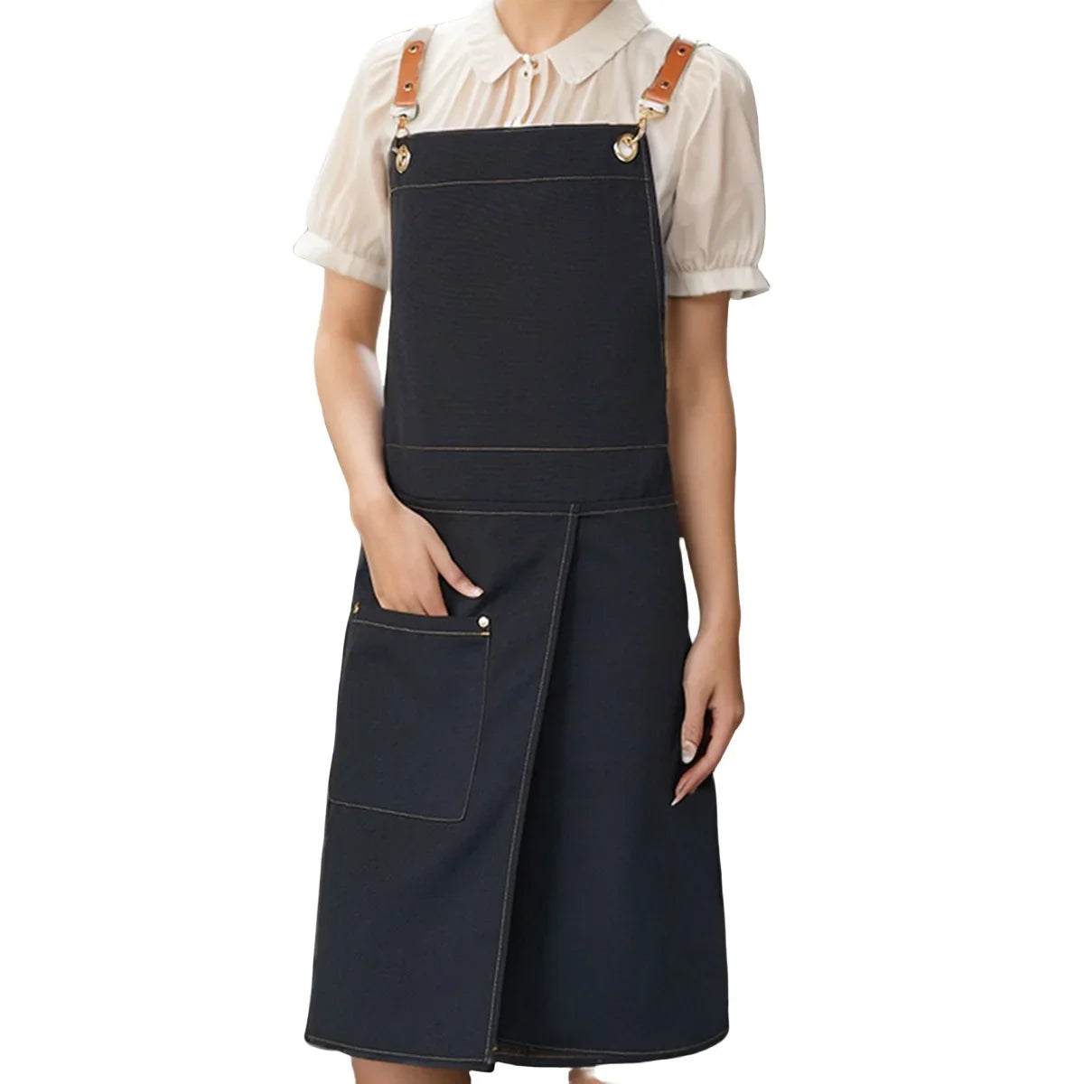 WorkEase | Waterproof Canvas Apron | Split Skirt Design with Pockets | Kitchen Essential