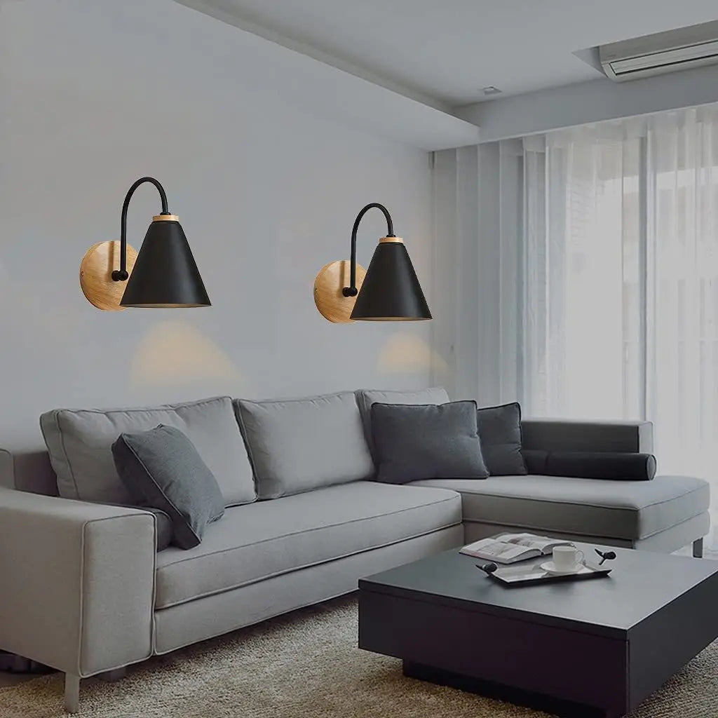 Nordic Beam | Scandinavian Wood & Iron Wall Light | Bedroom