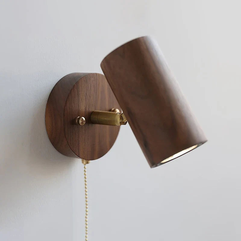 Arlo Wall Lamp | Retro Walnut LED Spotlight | Wall Light Wood Adjustable Vintage-inspired