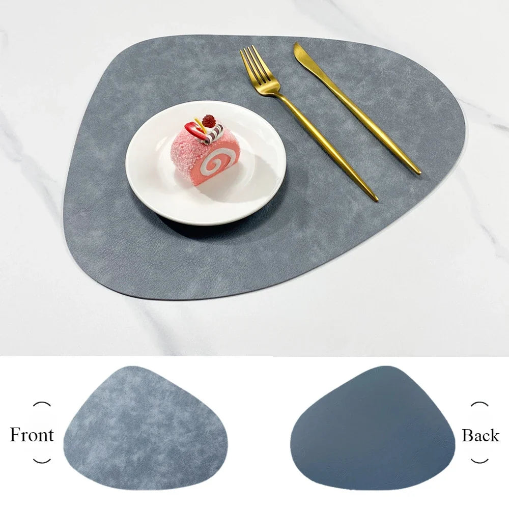 NordicDrop | Double-Sided Faux Leather Placemats | Non-Slip & Heat Resistant | Mat Non-Slip