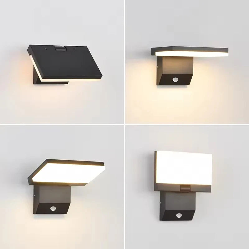 LumiFold Outdoor Wall Light | IP65 Waterproof & Motion Sensor Option | LED Adjustable Garden