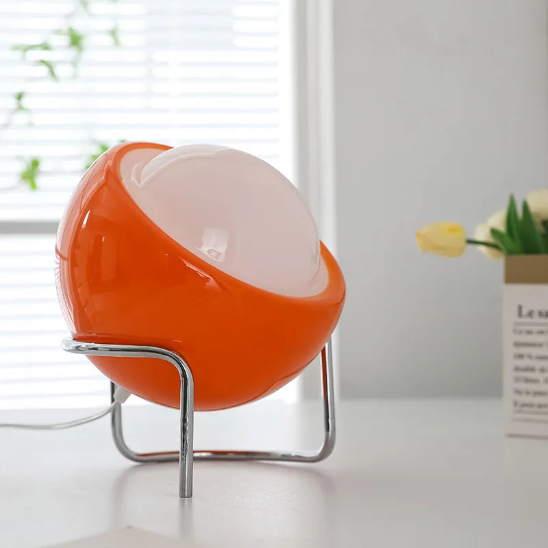 Bauhaus Glass Table Lamp | Retro Nordic Design | Stainless Steel LED Handcrafted Bedside