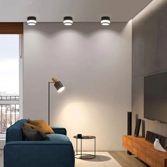 Nordic Surface Mounted LED Downlight | 9W / 15W Ceiling Light | Clear Acrylic Aluminium Bedroom