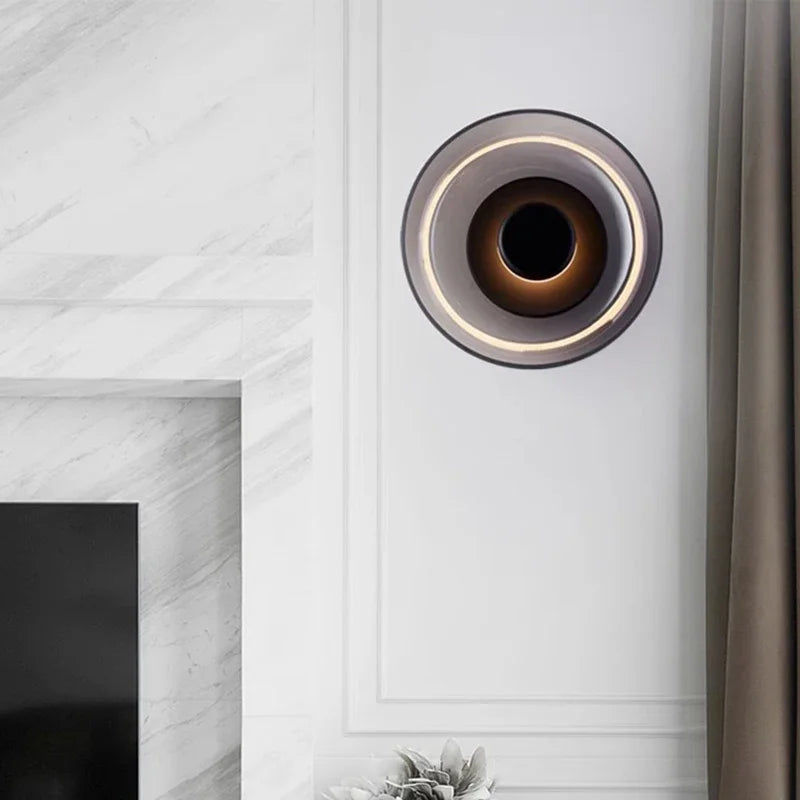 Nordic Glass LED Wall Sconce | Modern Round Decorative Wall Light | Metal Bedroom