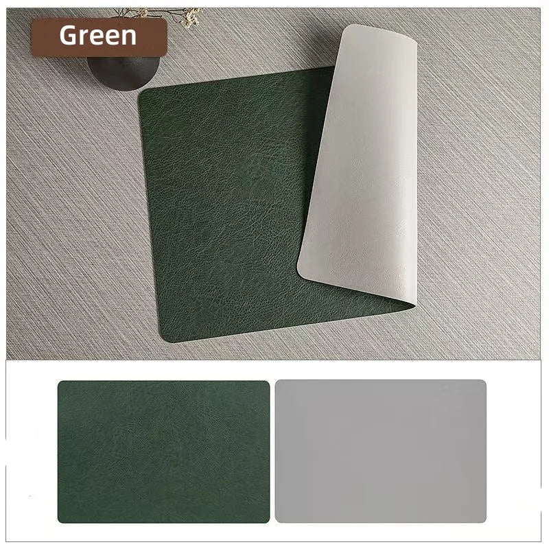 DuoMat | Double-Sided Faux Leather Placemats | Heat Resistant & Waterproof | Mat Heat-Resistant