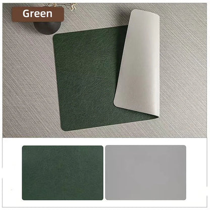 DuoMat | Double-Sided Faux Leather Placemats | Heat Resistant & Waterproof | Mat Heat-Resistant