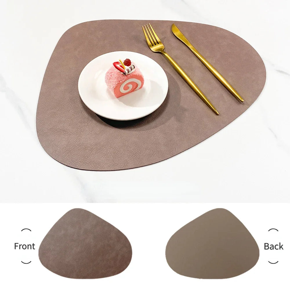 NordicDrop | Double-Sided Faux Leather Placemats | Non-Slip & Heat Resistant | Mat Non-Slip
