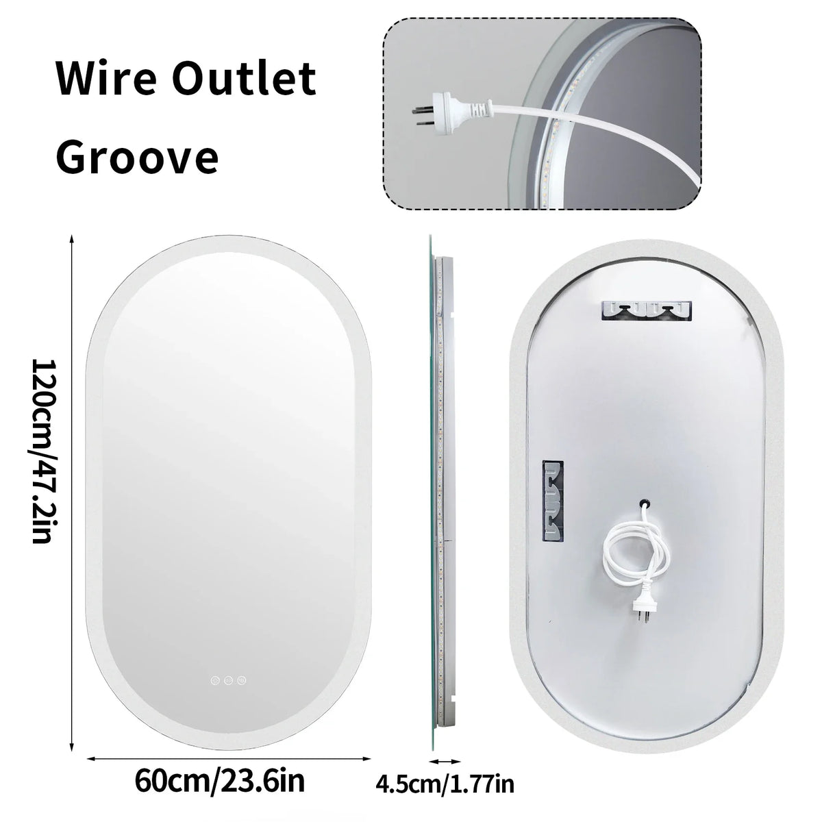 LumoOval | Oval LED Bathroom Mirror | Anti-Fog & Dimmable Backlit Design | Touch Control