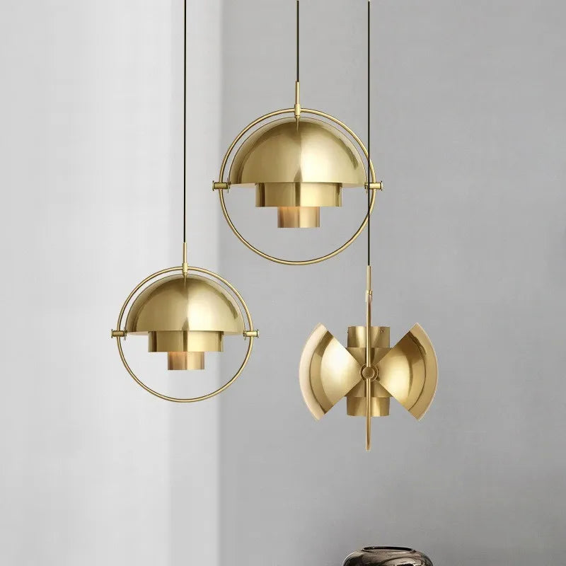 Modern Nordic Pendant Light | Sculptural Metal Suspension Lamp | Adjustable Dining Room