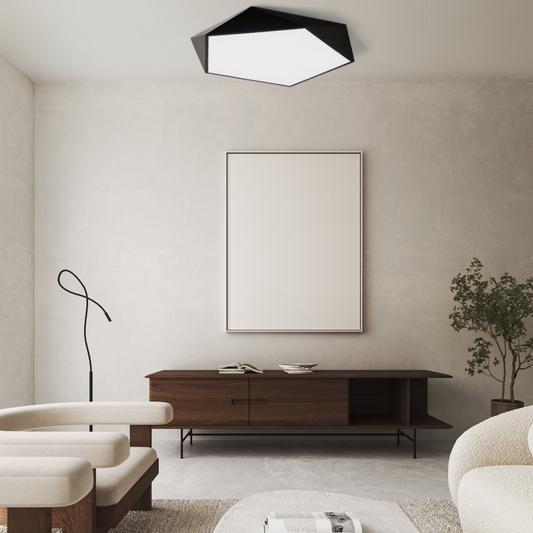 Skydor Ceiling Light | Modern Geometric LED Design | Metal Bedroom