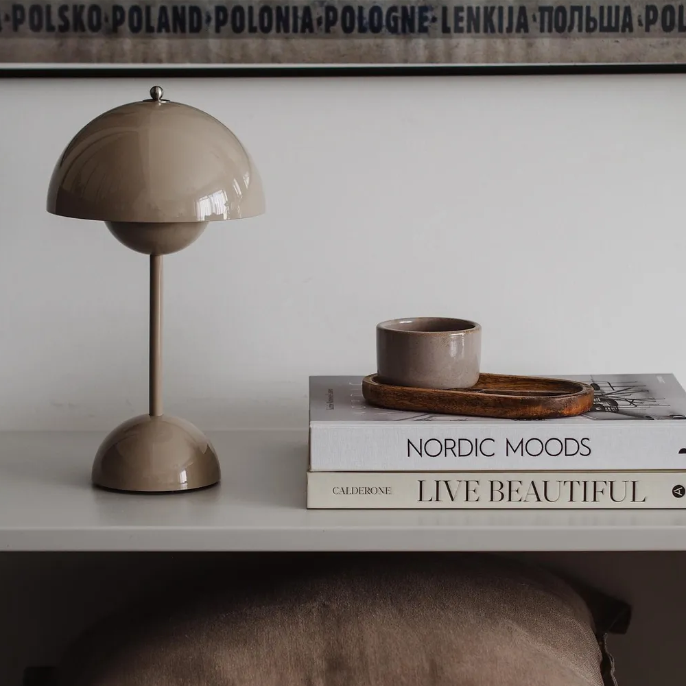 Mushroom Pod LED Table Lamp | Rechargeable Touch Control Night Light | Dimmable Nordic Bedside