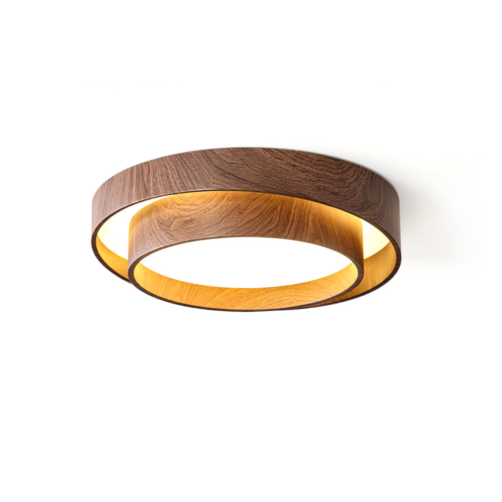 Vaako Ceiling Lamp | Walnut Finish LED Ceiling Light | Wood Bedroom