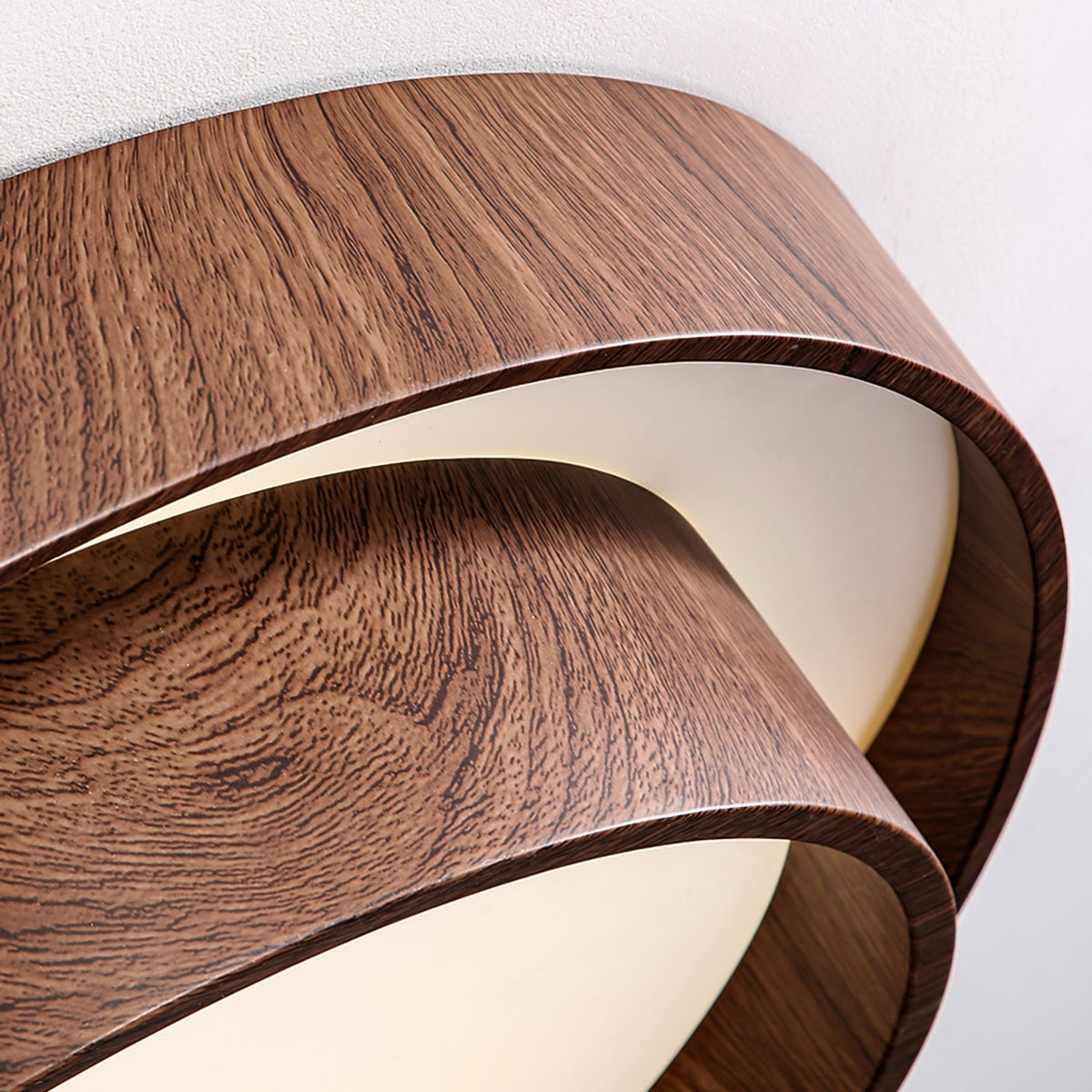 Vaako Ceiling Lamp | Walnut Finish LED Ceiling Light | Wood Bedroom