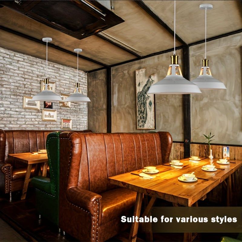 Industrial Metal Pendant Light | Retro Loft Style | Brass Adjustable Vintage-inspired