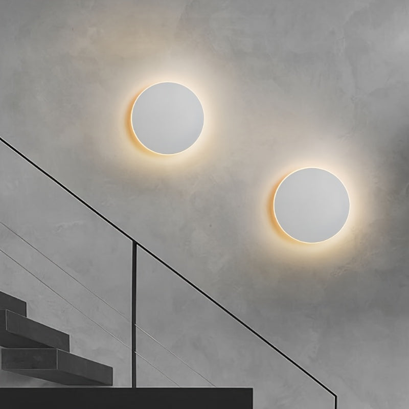 Minimalist Round LED Wall Light | Modern Nordic Design | Iron Bedroom