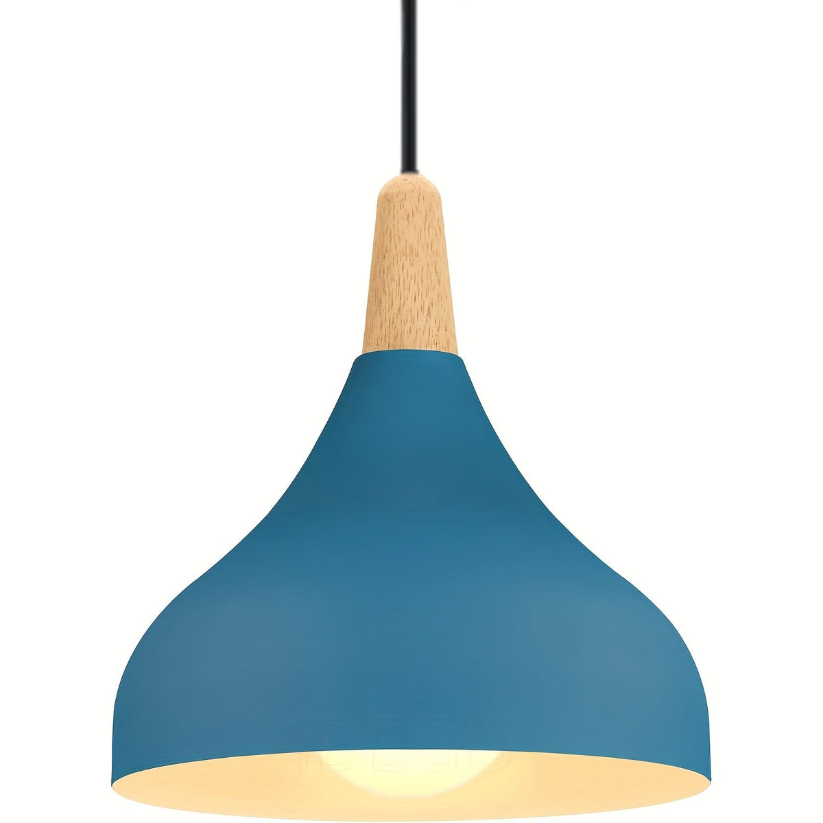 Modern Teardrop Pendant Light | Metal & Wood Hanging Lamp | Adjustable Nordic Industrial