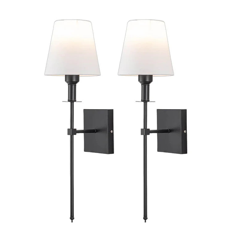 Rechargeable Wireless Wall Light (2 Pack) | Metal Soft-Touch Fabric Bedroom