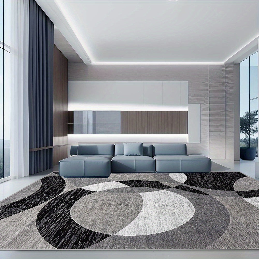 Orbit Weave Geometric Rug | Soft Velvet Non-Slip Floor Mat | Soft-Touch Fabric Non-Slip