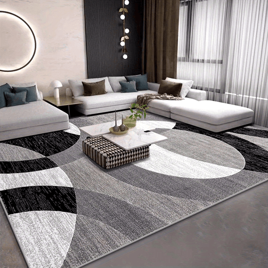 Orbit Weave Geometric Rug | Soft Velvet Non-Slip Floor Mat | Soft-Touch Fabric Non-Slip